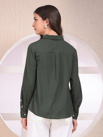 Green Embroidered Shirt
