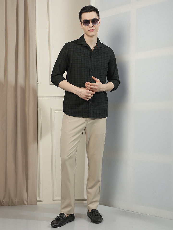 Green Checked 100% Cotton Shirt
