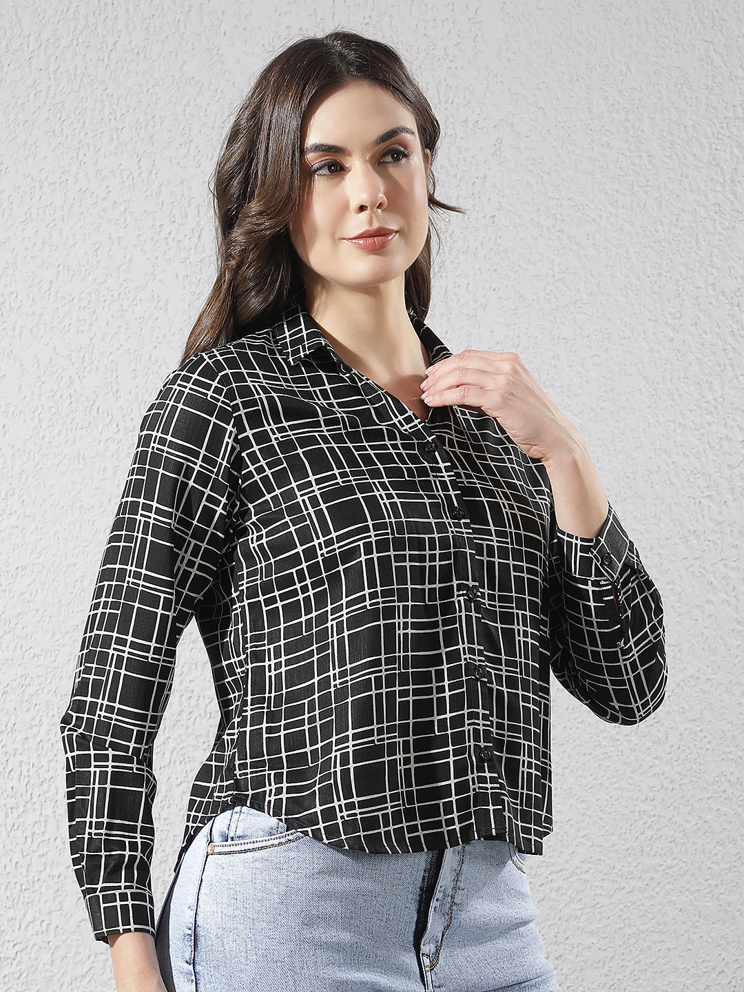 Chic Onyx Black Printed Shirt