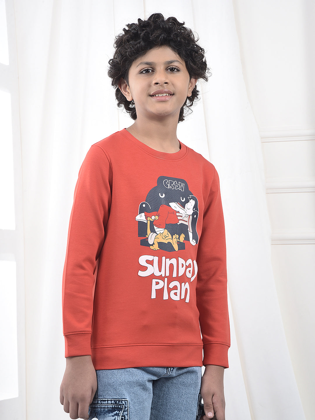 Brown Graphic Print Sweatshirt