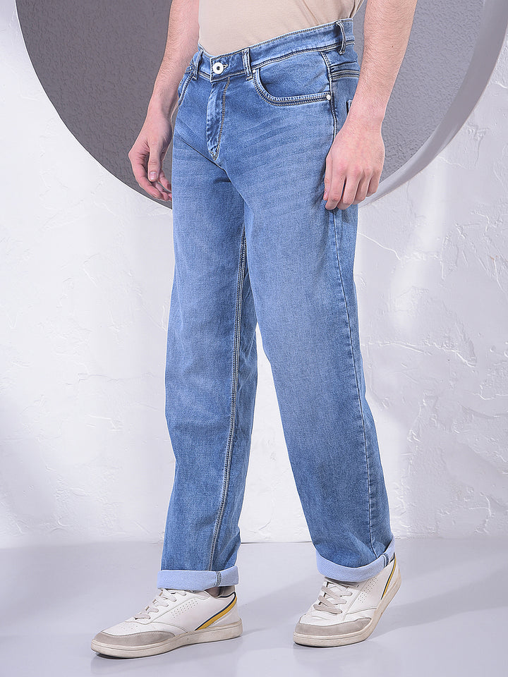 Vintage Blue Straight-Leg Jeans