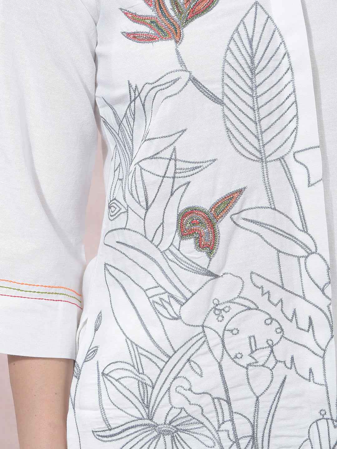 RiftTropica Off White Embro Shirt