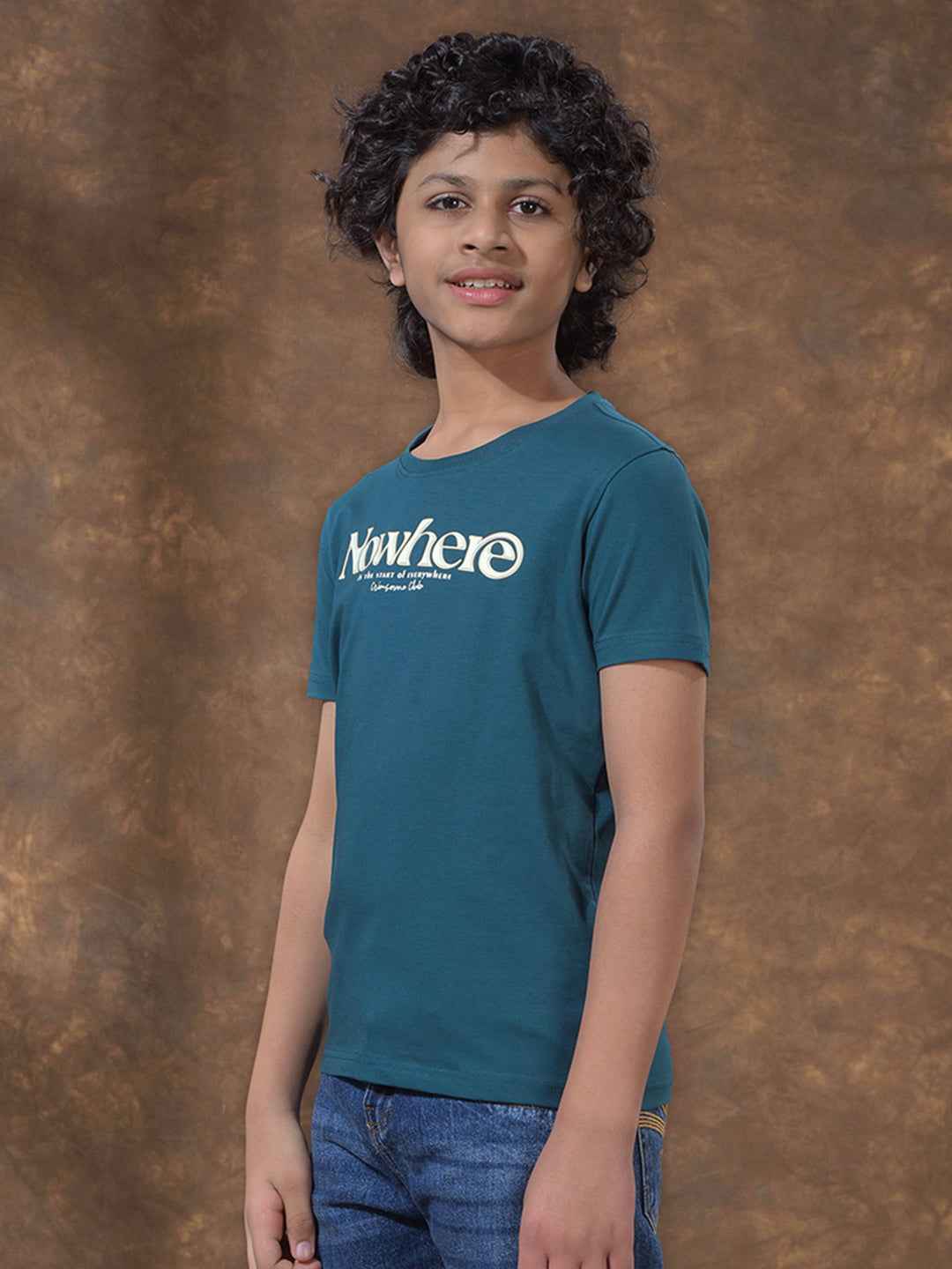 Green Typographic Print T-Shirt