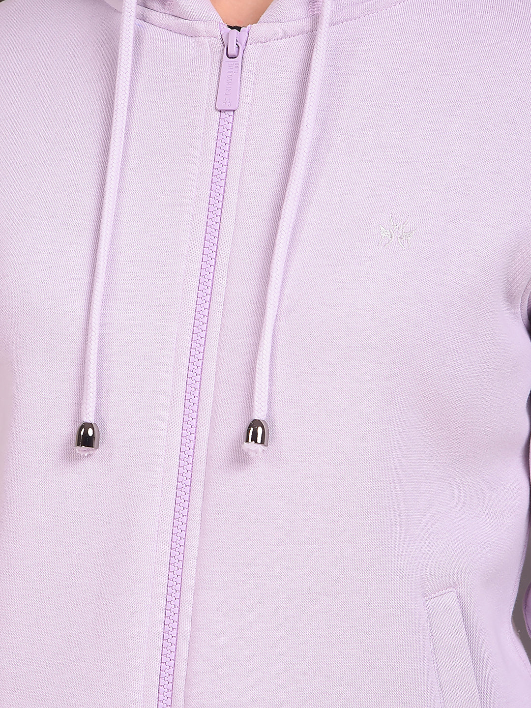 Purple Hooded Neck Sweatshirt