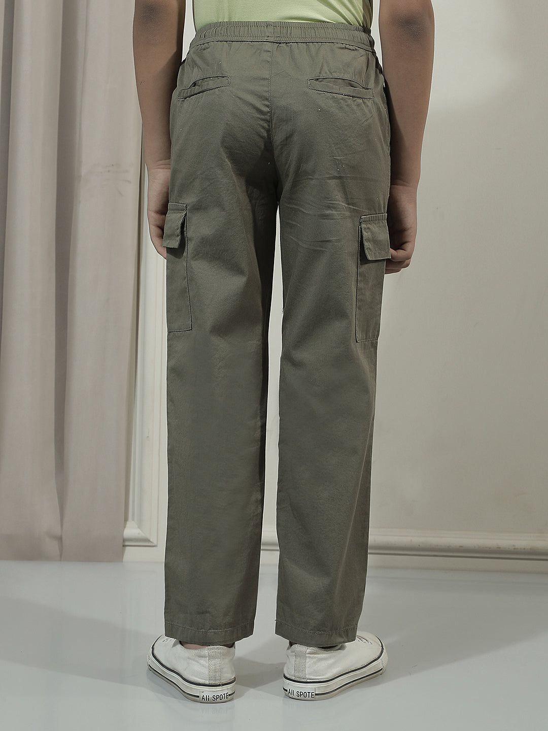 Olive 100% Cotton Cargo Trackpants