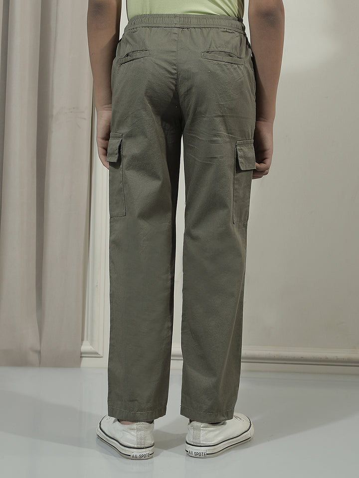 Olive 100% Cotton Cargo Trackpants