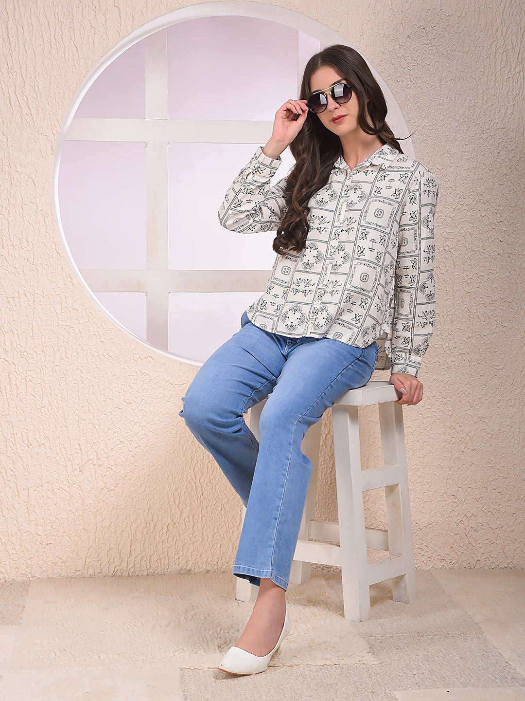 Black Printed 100% Cotton Shirt