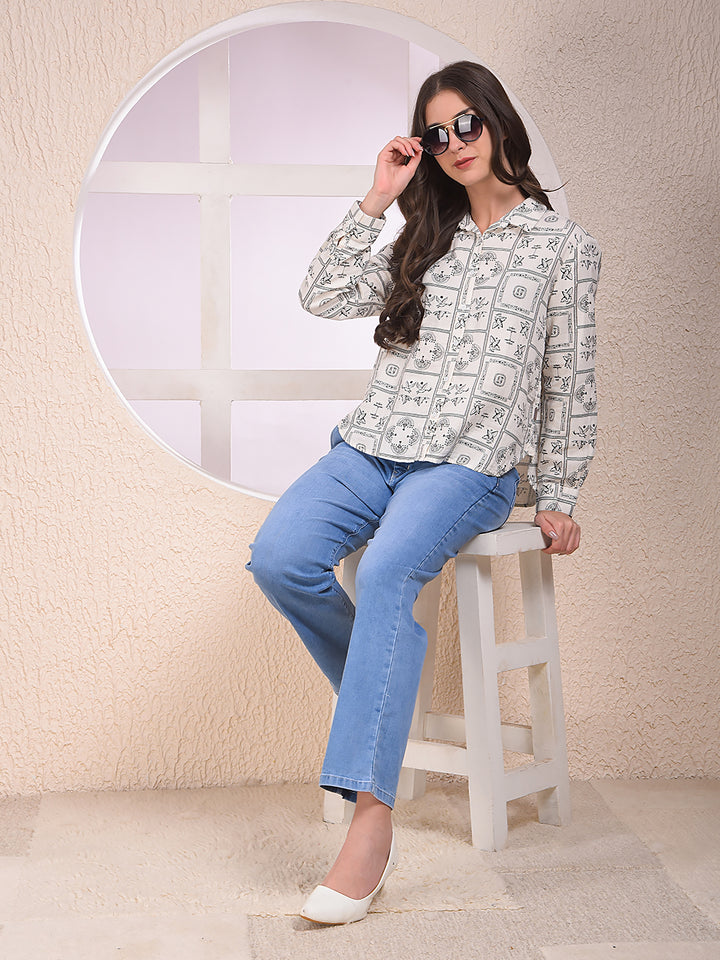 Black Printed 100% Cotton Shirt