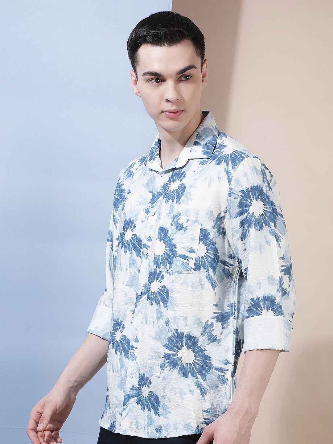 Blue Abstract Print Shirt