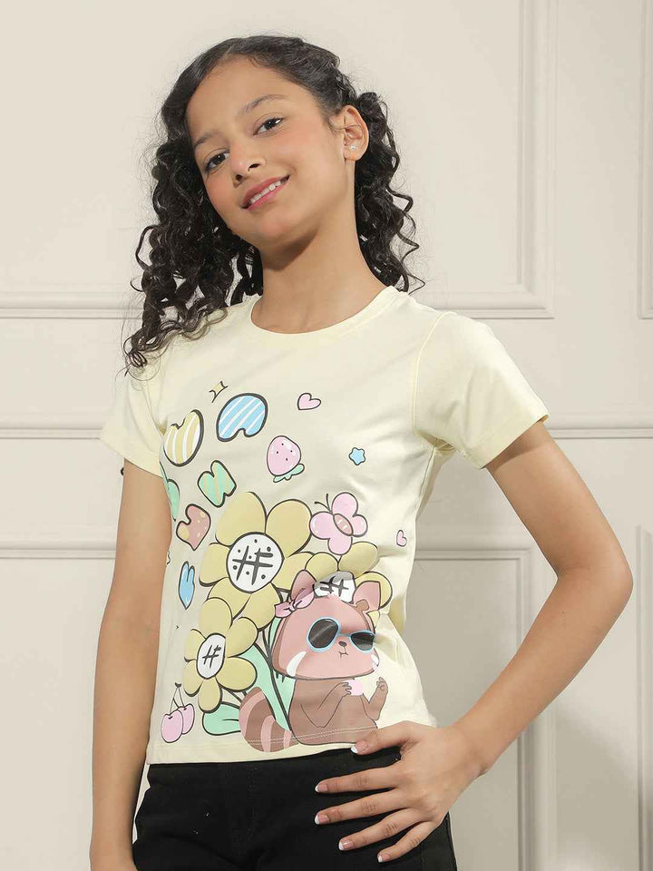 Graphic Print Yellow T-Shirt
