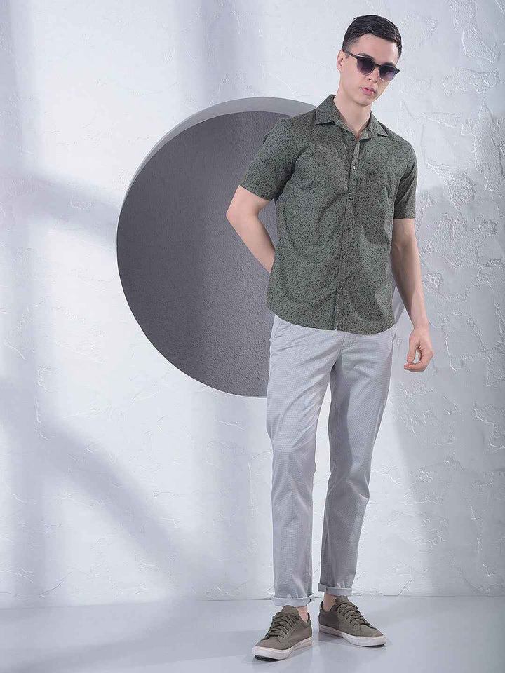 Green Floral Print Shirt