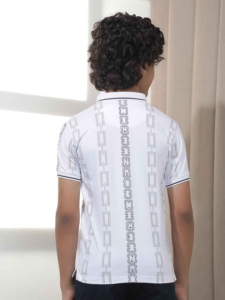 White Chain Printed T-Shirt