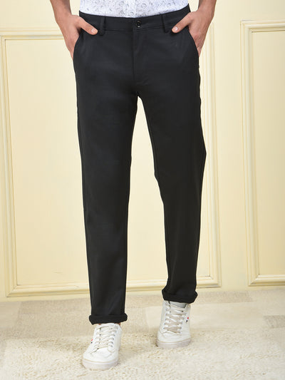 Pure Edge Black Printed Trousers