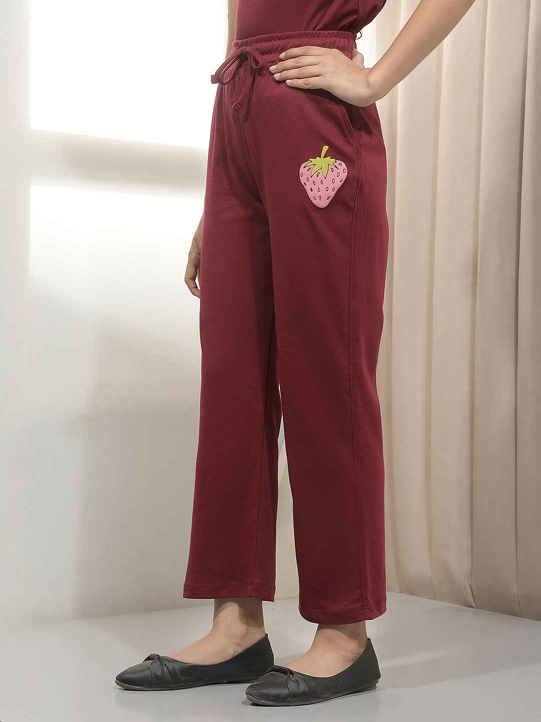 Maroon Embroidery Trackpants