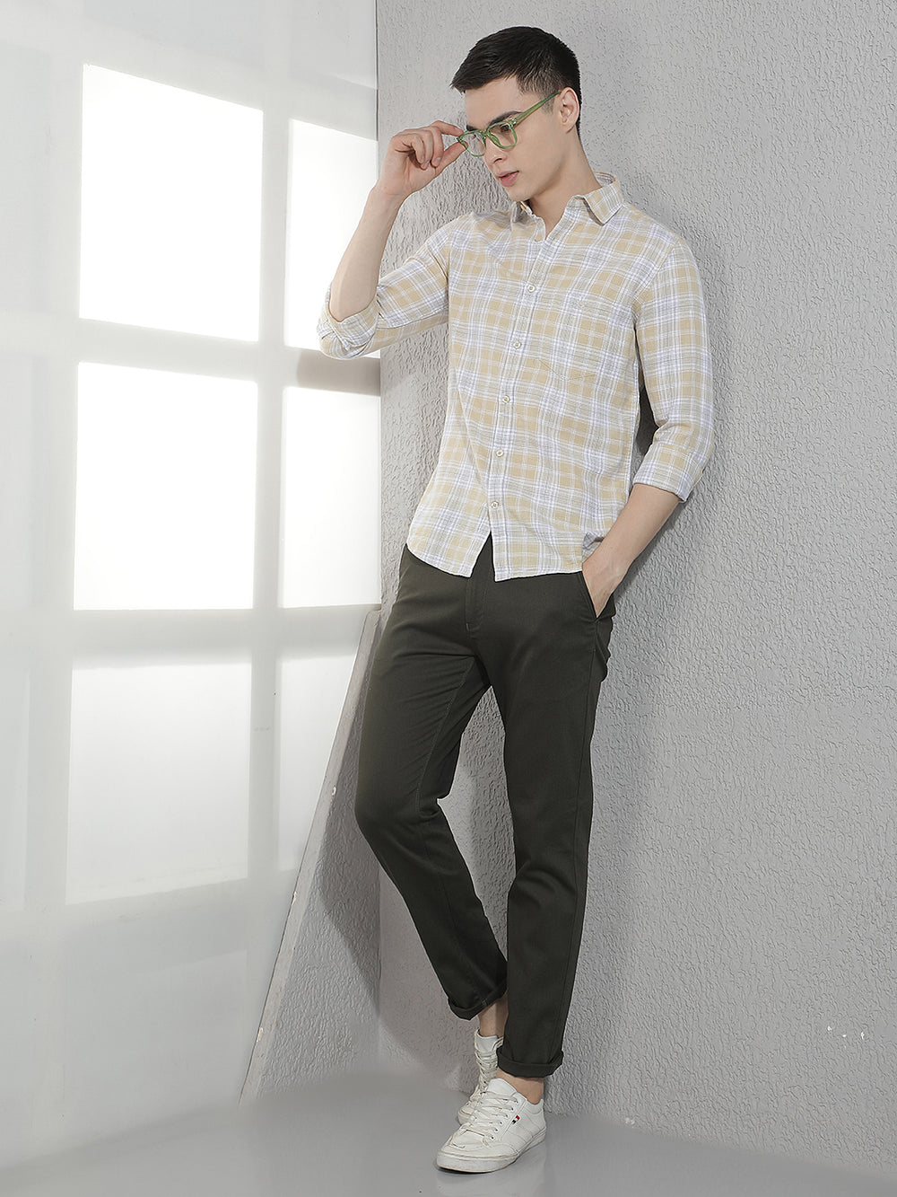 Smart Dark Olive Casual Trousers