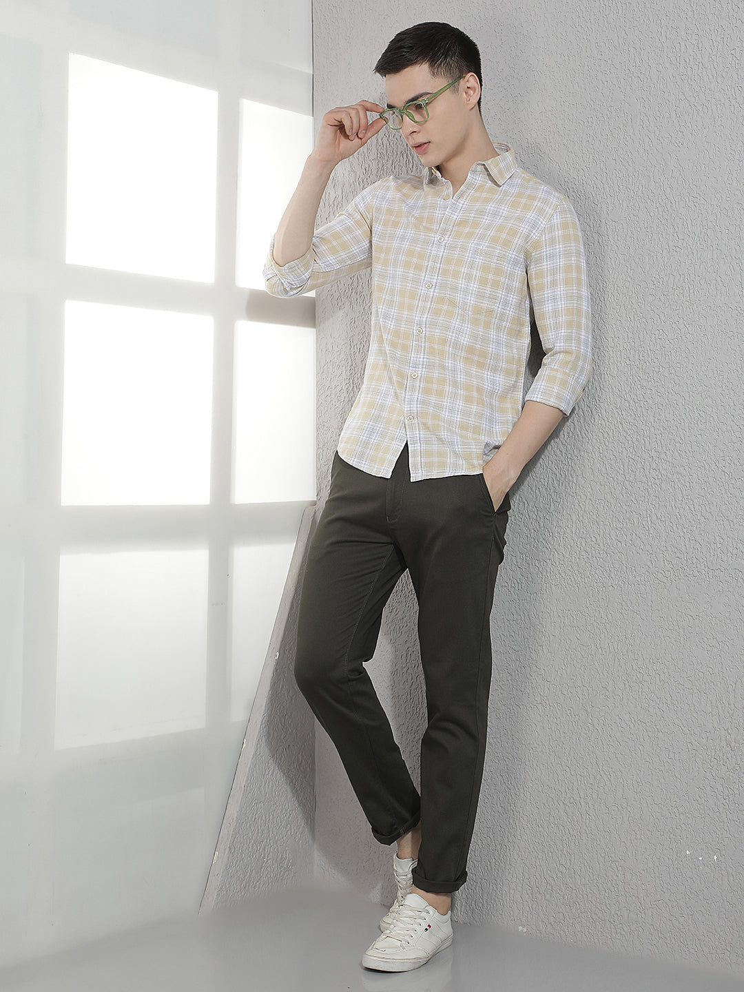 Smart Dark Olive Casual Trousers