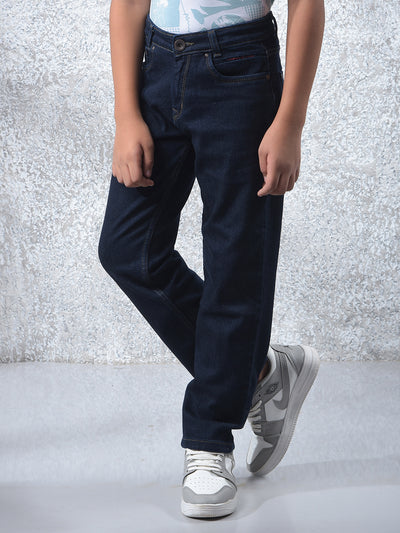 Classy Blue Dark Wash Baggy Jeans