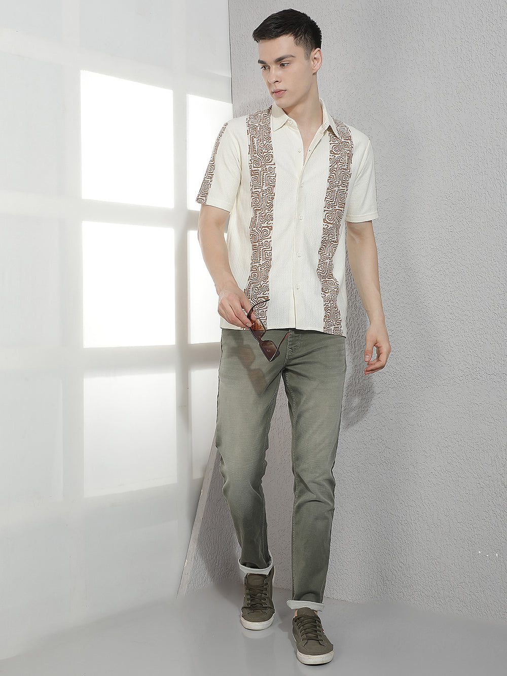 Cream Printed Shirt