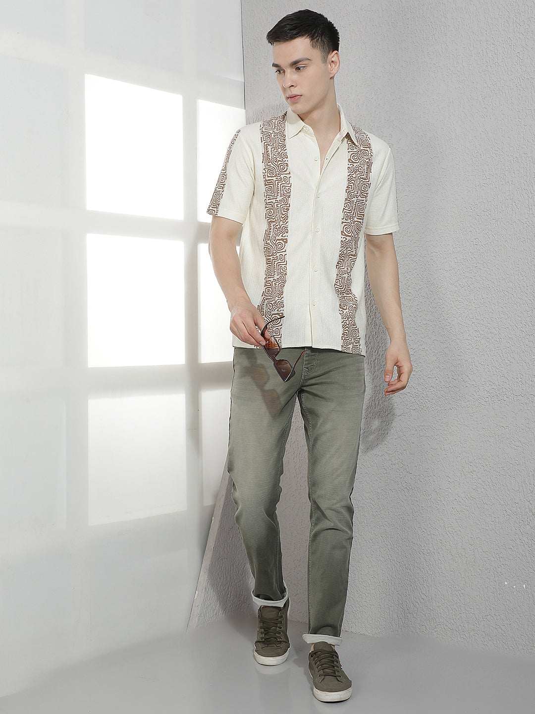 Cream Printed Shirt