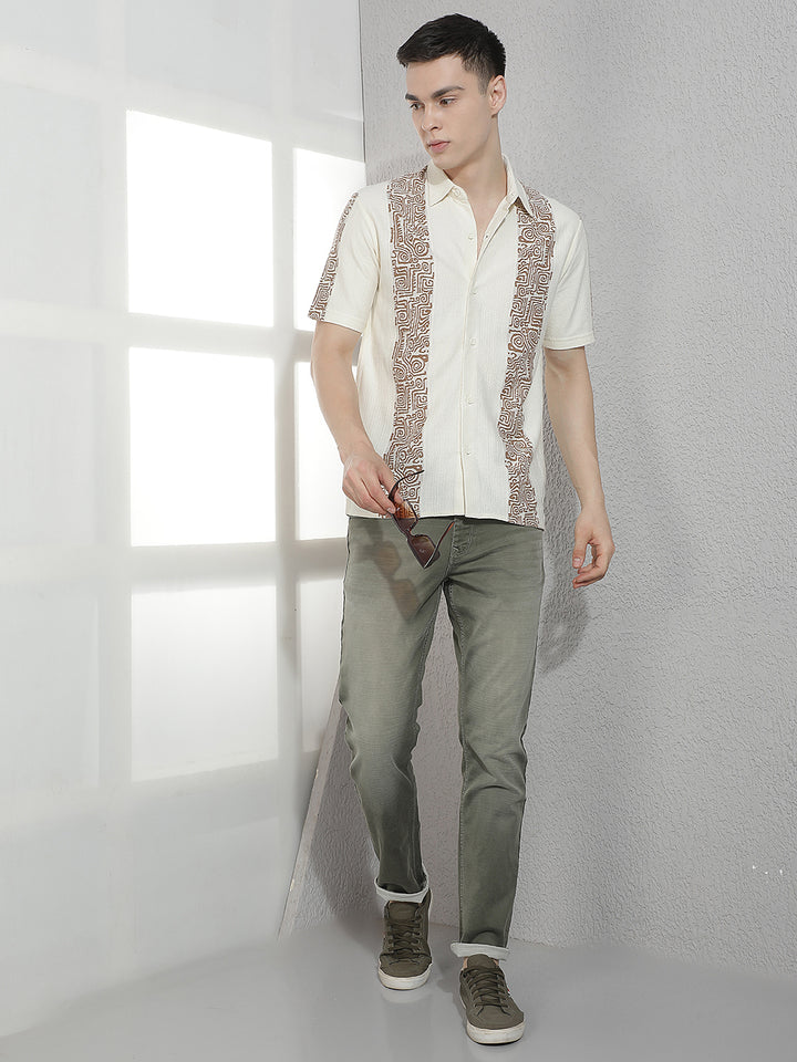 Cream Printed Shirt