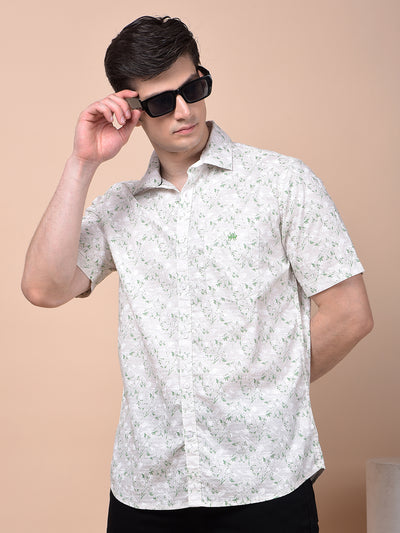 Green Floral Print Shirt