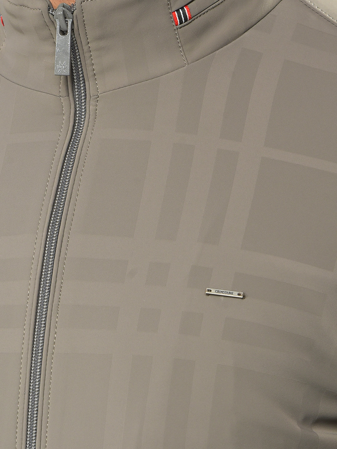 Beige Checked Puffer Jacket