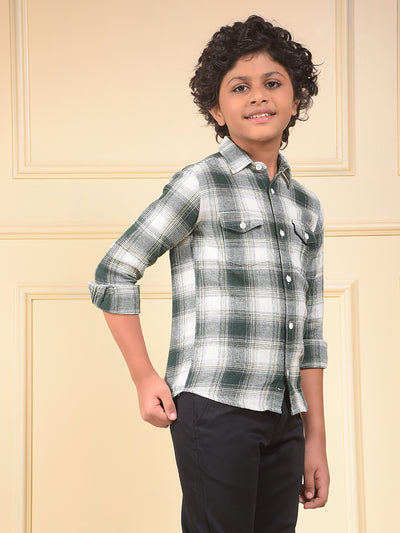 Green Checked 100% Cotton Shirt