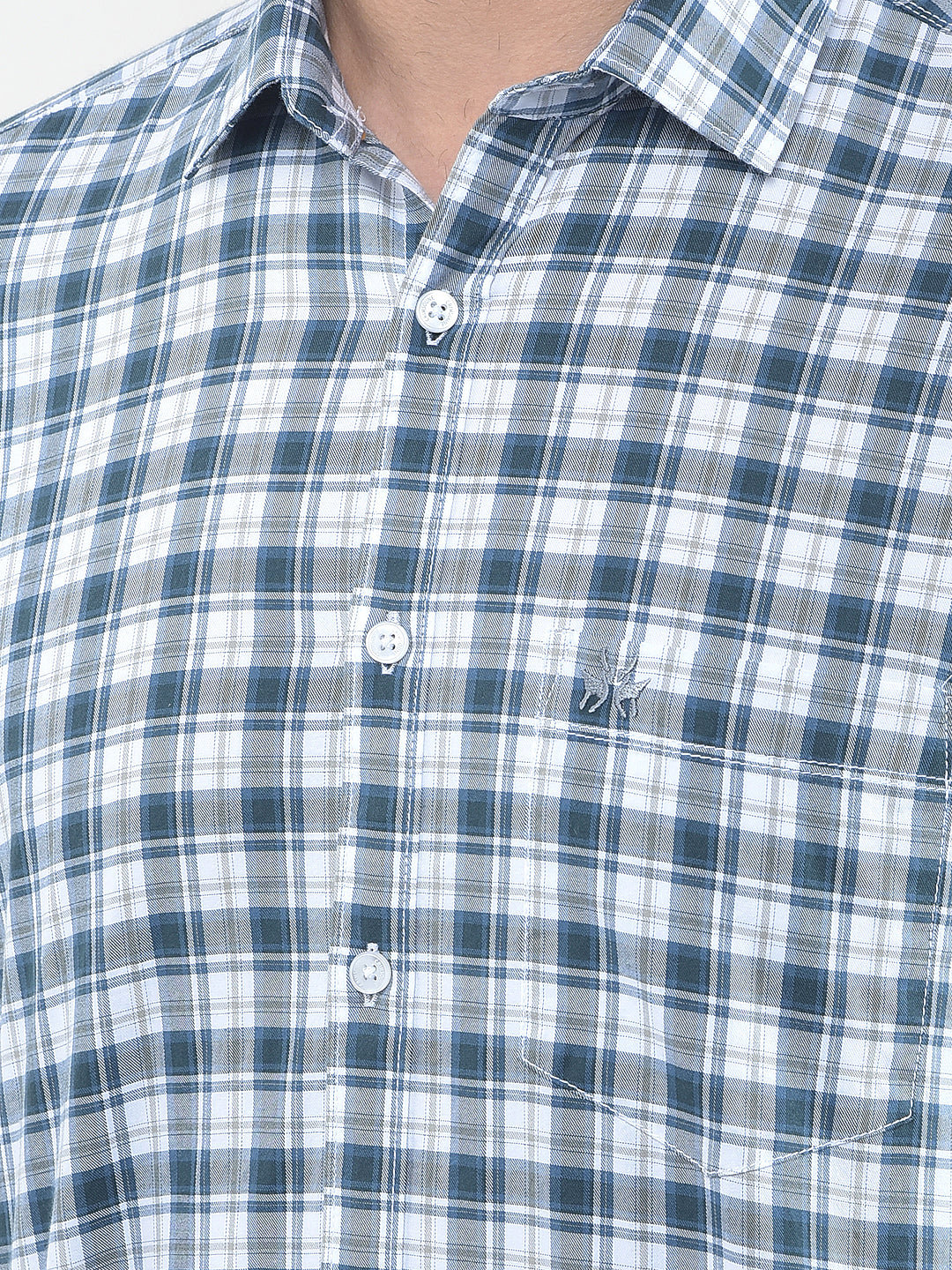 Blue Checked 100% Cotton Shirt