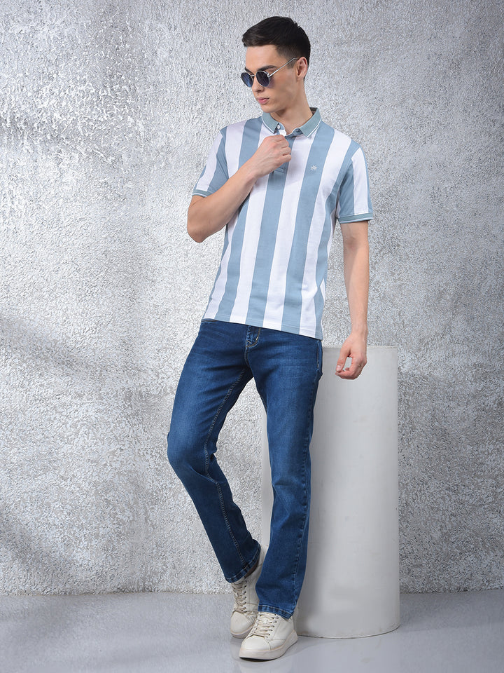 Blue Straight Jeans-Men Jeans-Crimsoune Club
