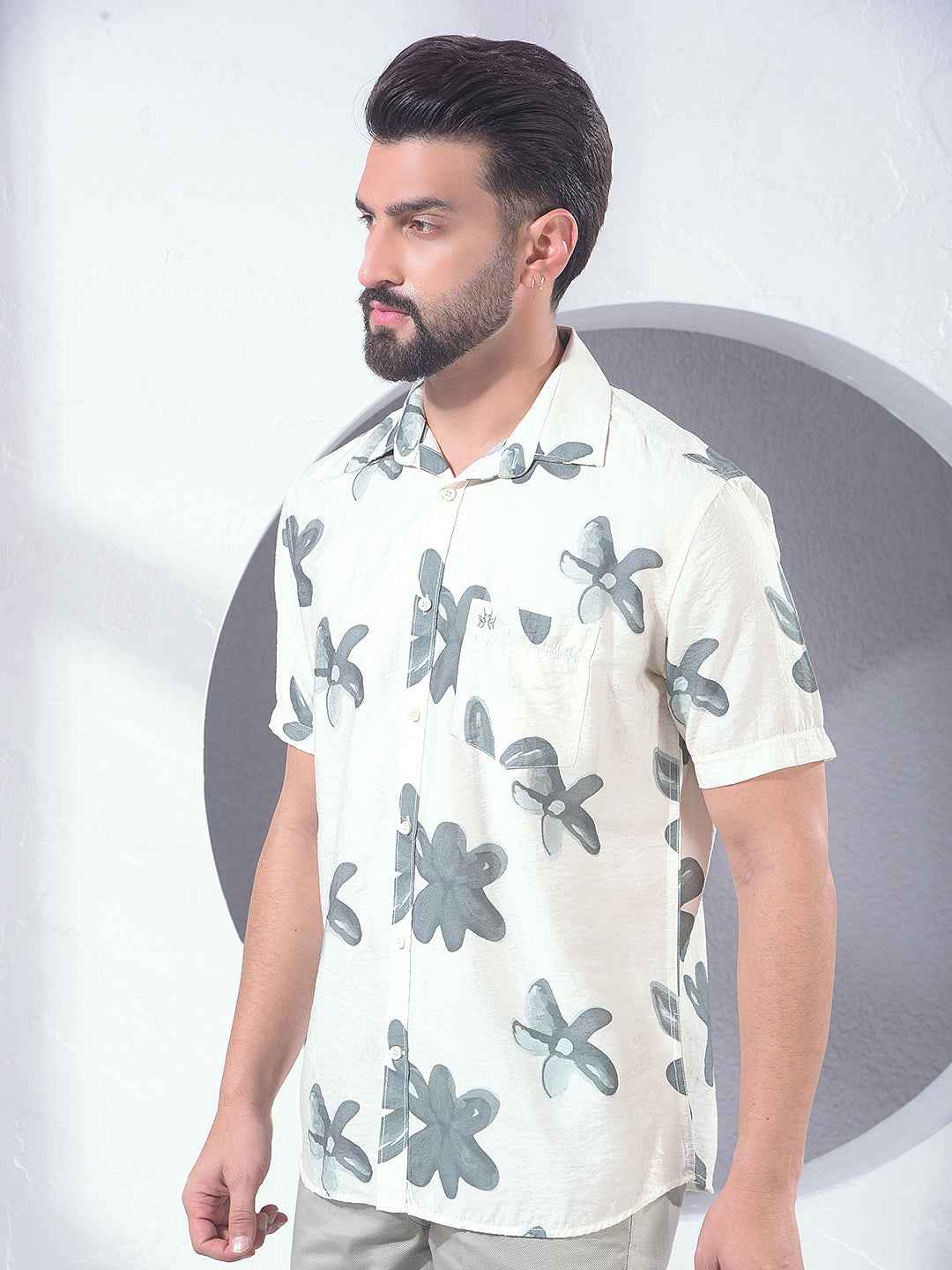 Green Floral Print Shirt