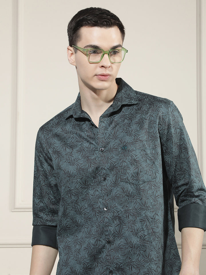 Green Floral Print Shirt