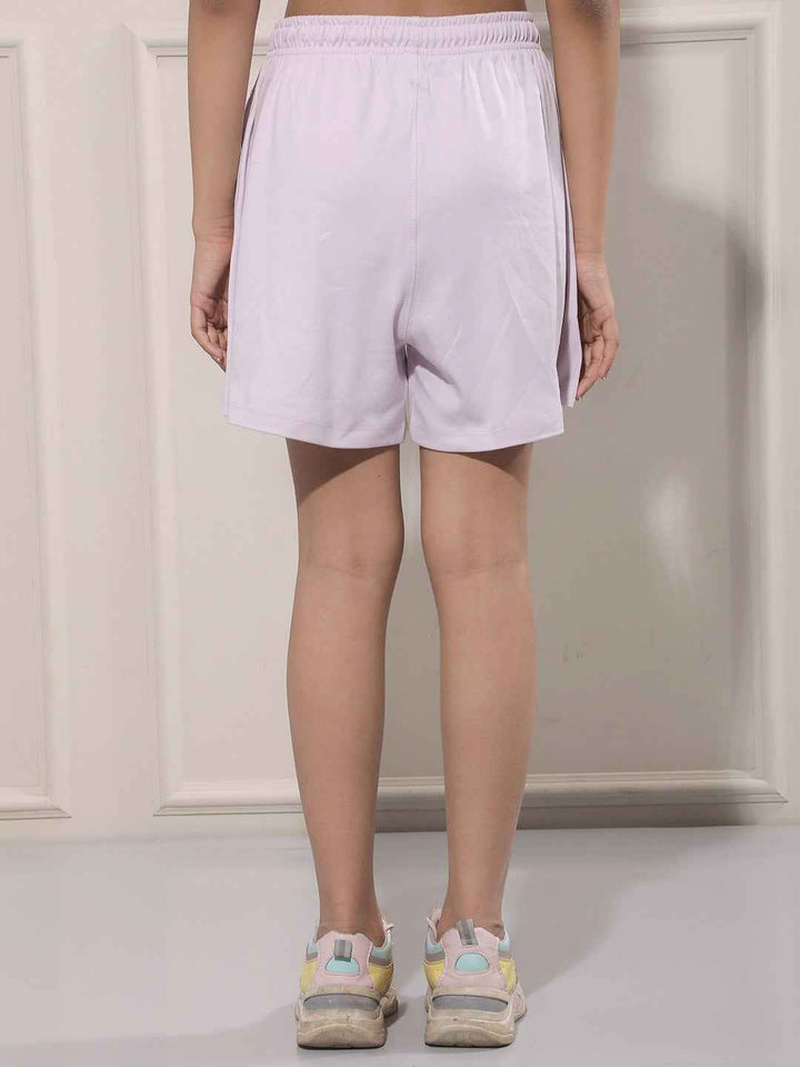 Graphic Print Purple Shorts