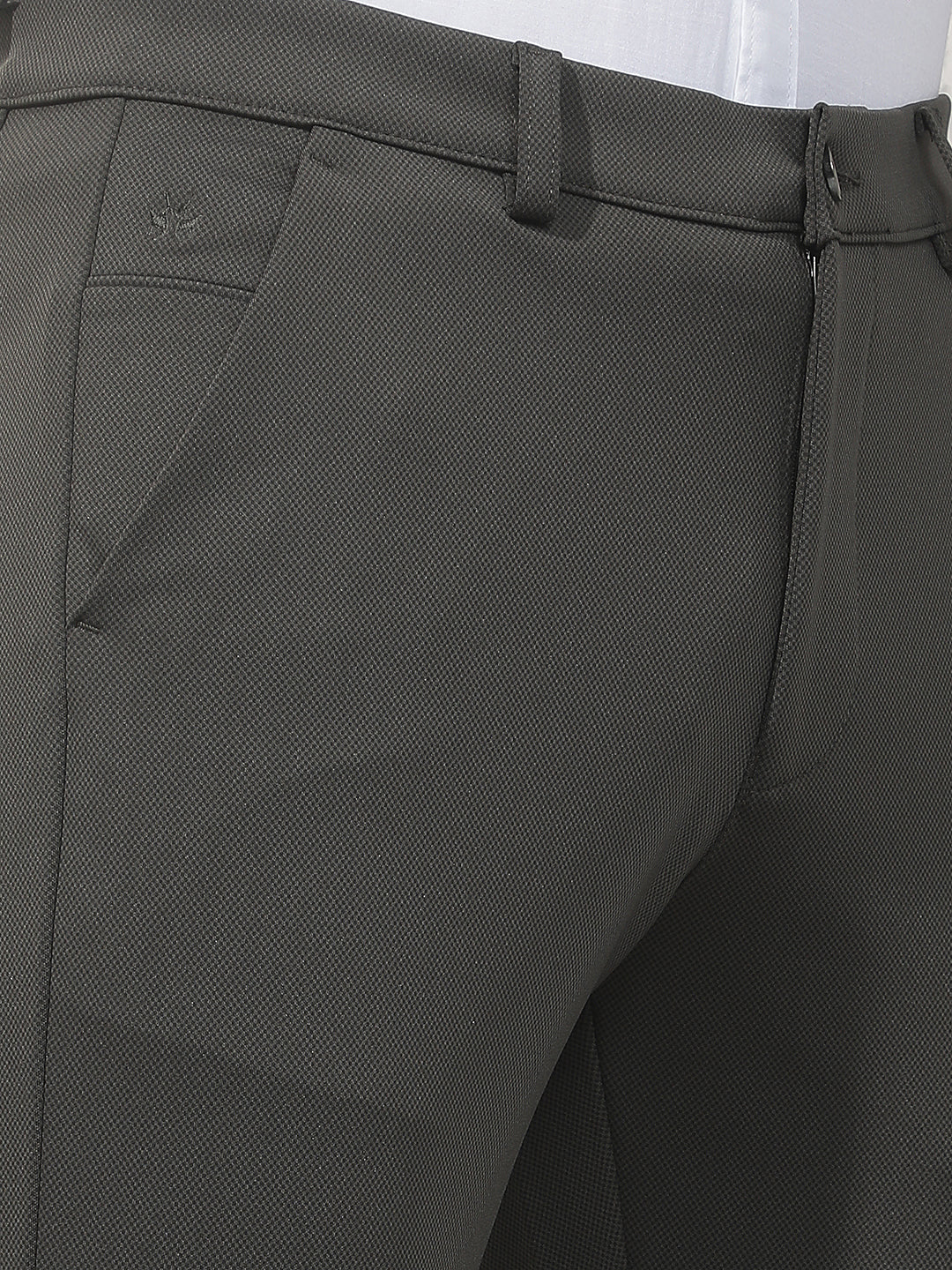 Structured Forest Olive Knitted Trousers