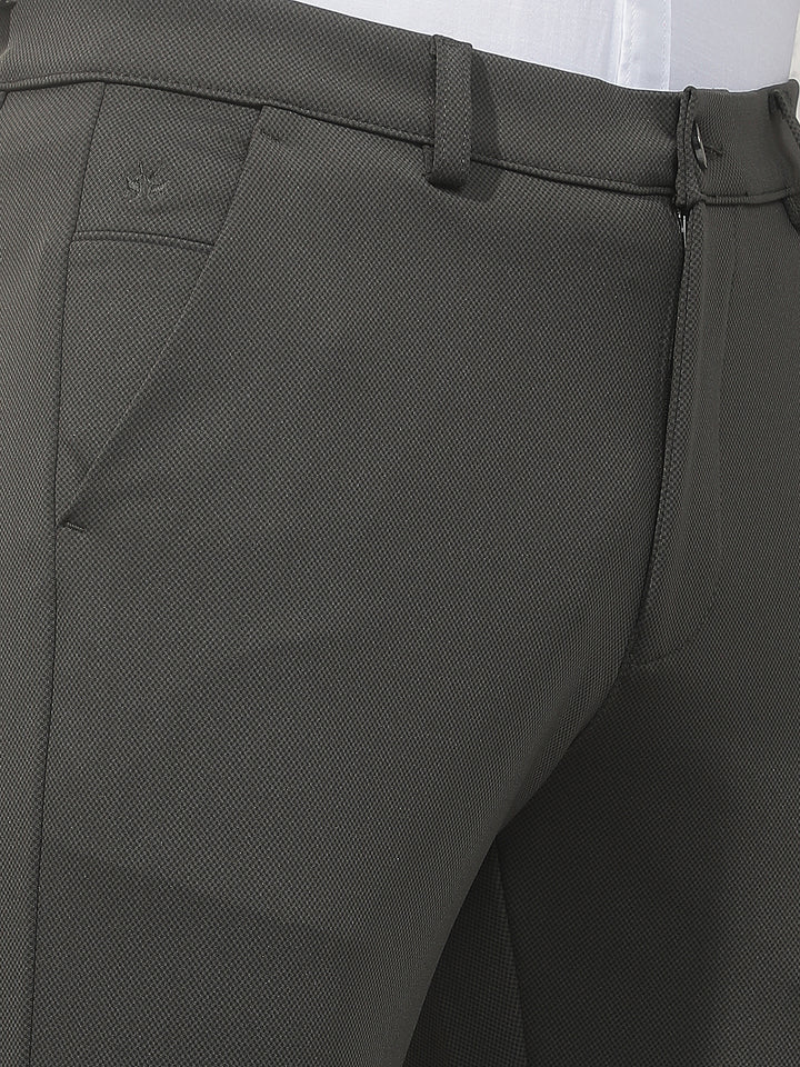 Structured Forest Olive Knitted Trousers