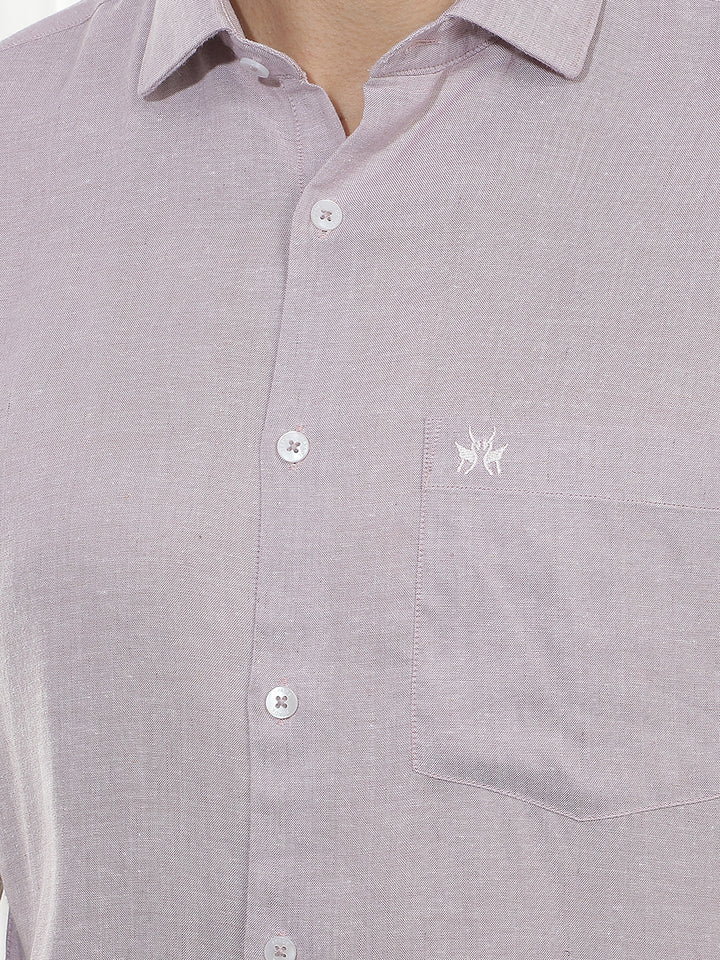 Modern Mauve Casual Linen Shirt