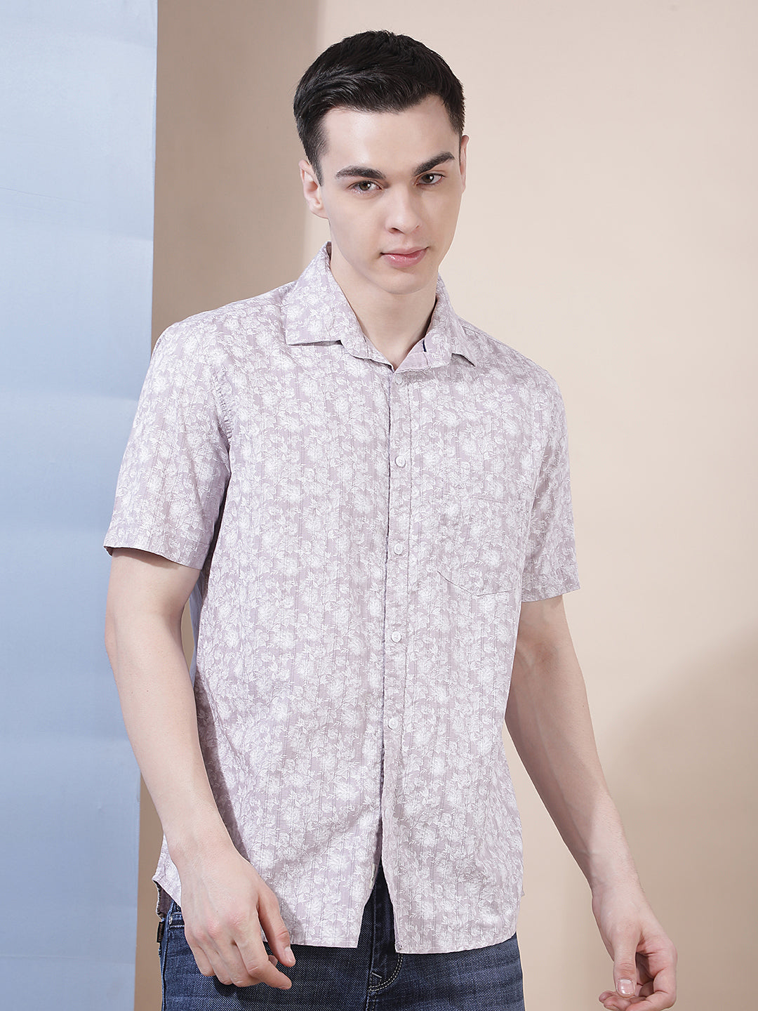 Purple Floral Print Shirt