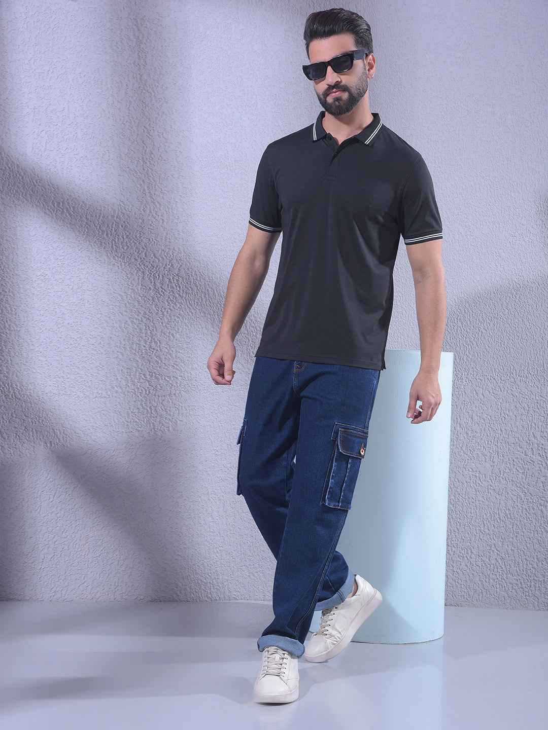 Black Polo Neck T-Shirt