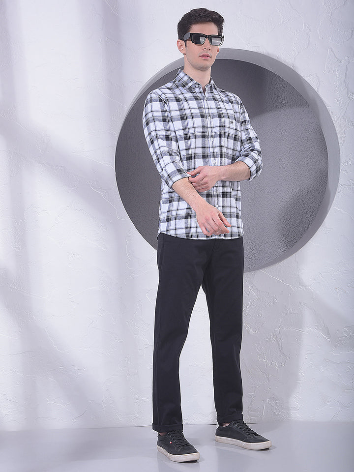 White Checked 100% Cotton Shirt