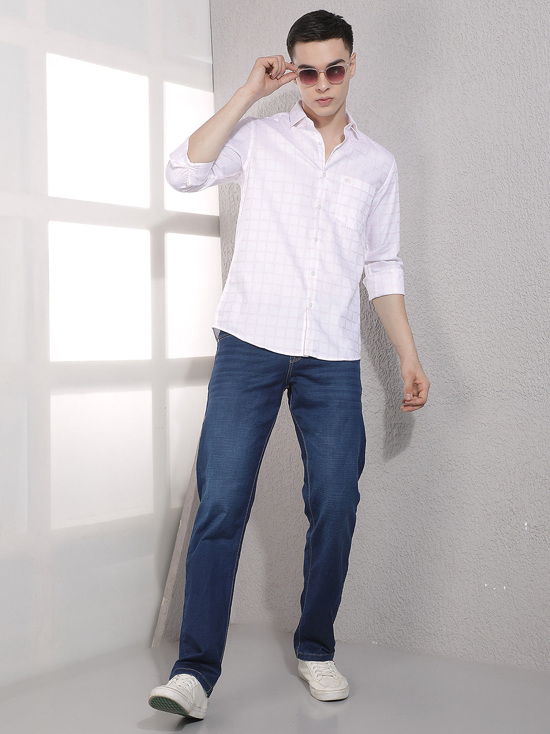 Pink Checked 100% Cotton Shirt
