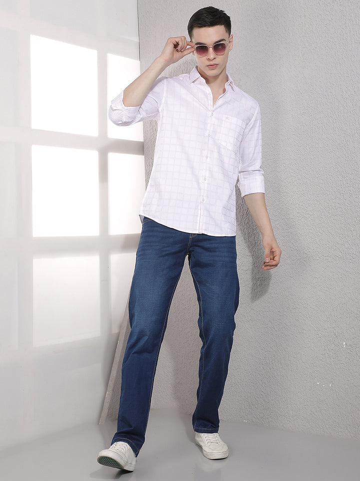 Pink Checked 100% Cotton Shirt