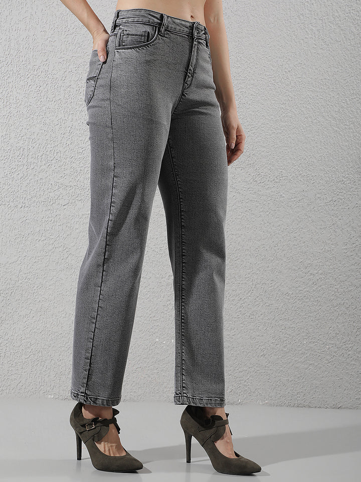 Chic Graphite Grey Straight Jeans