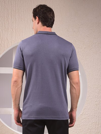 Blue Polo Neck T-Shirt