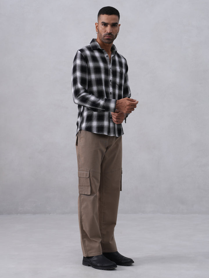 Black Checked 100% Cotton Shirt