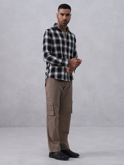 Black Checked 100% Cotton Shirt