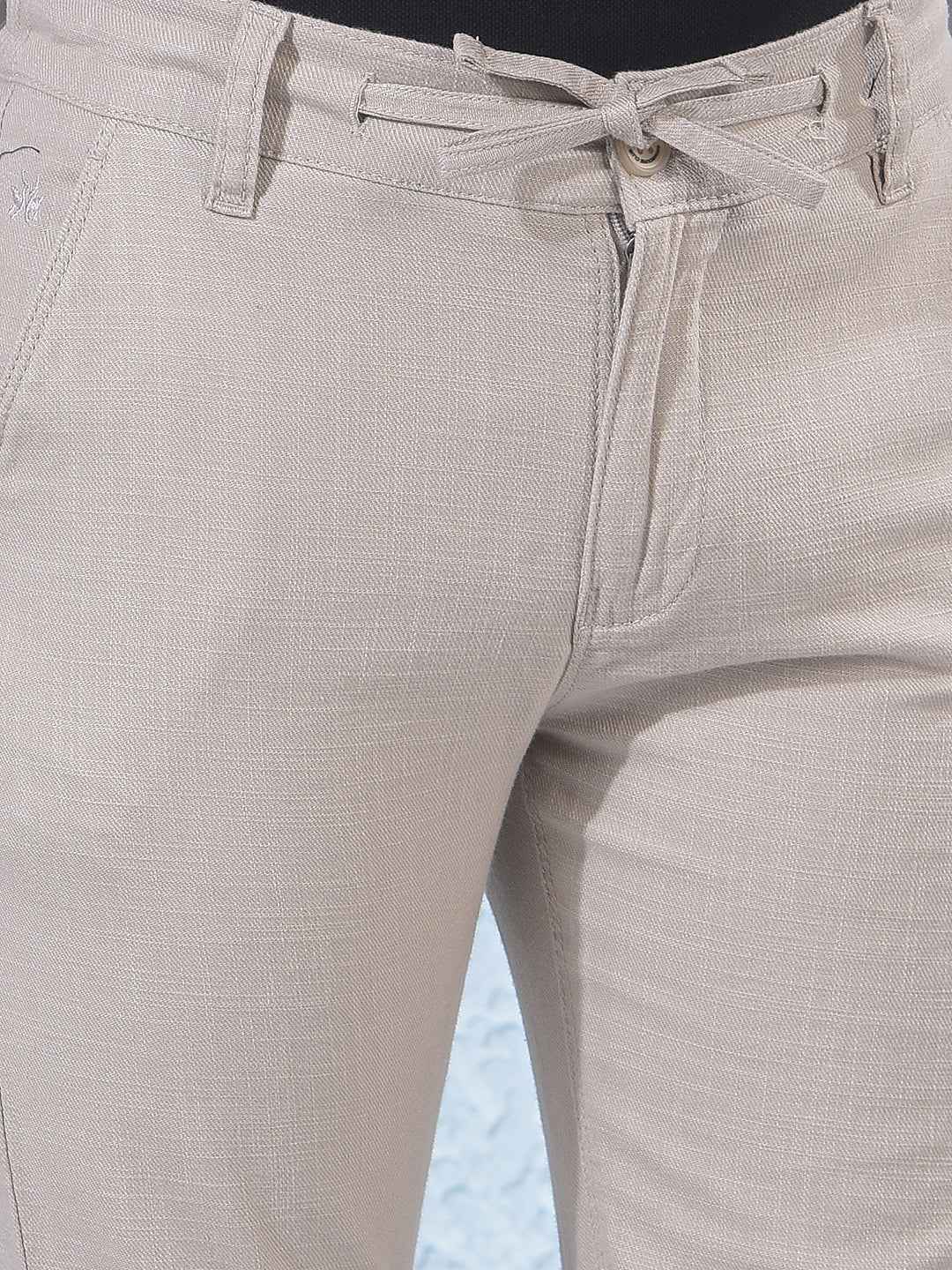 Beige 100% Cotton Trousers