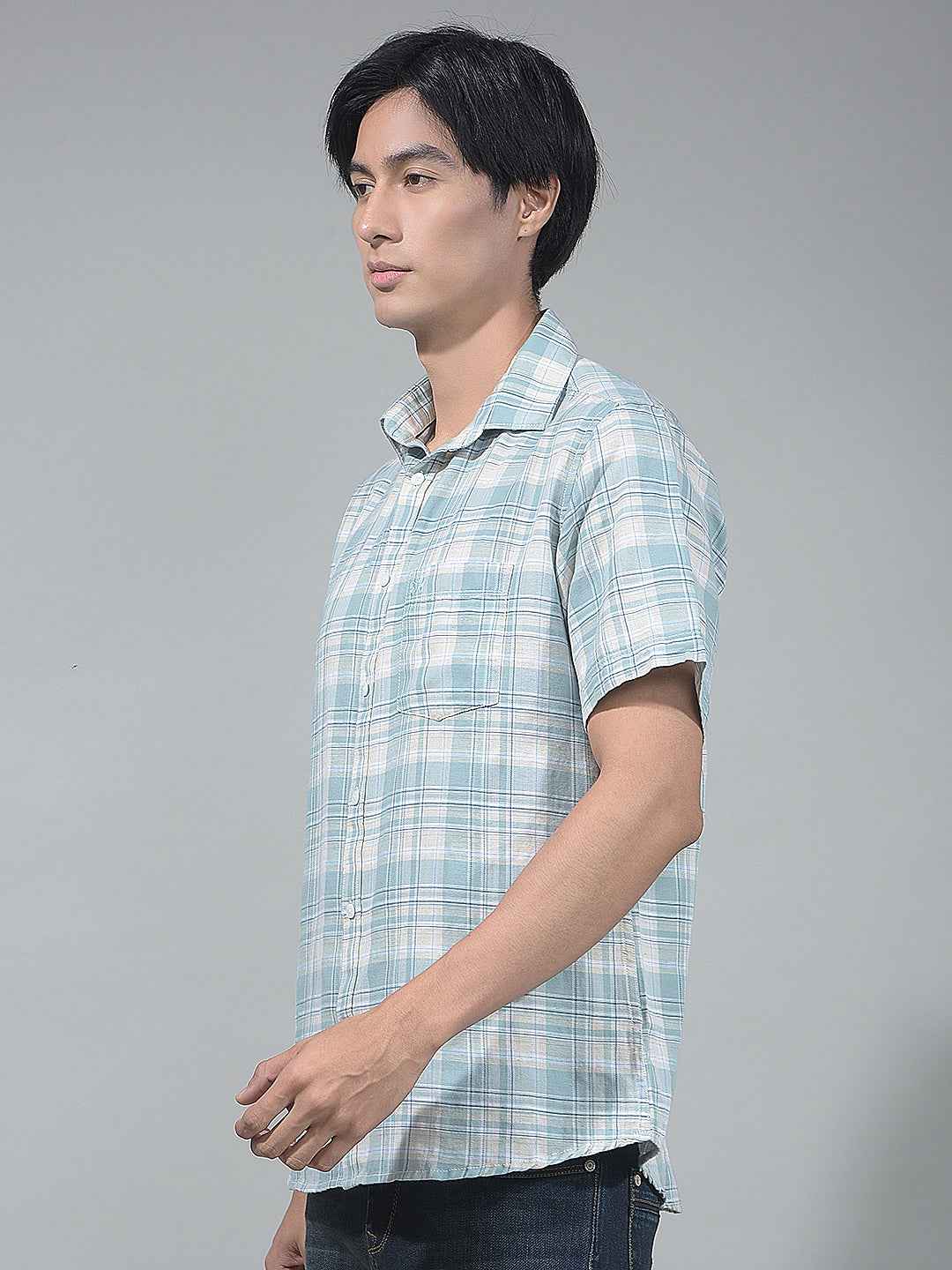 Green Checked Linen Shirt