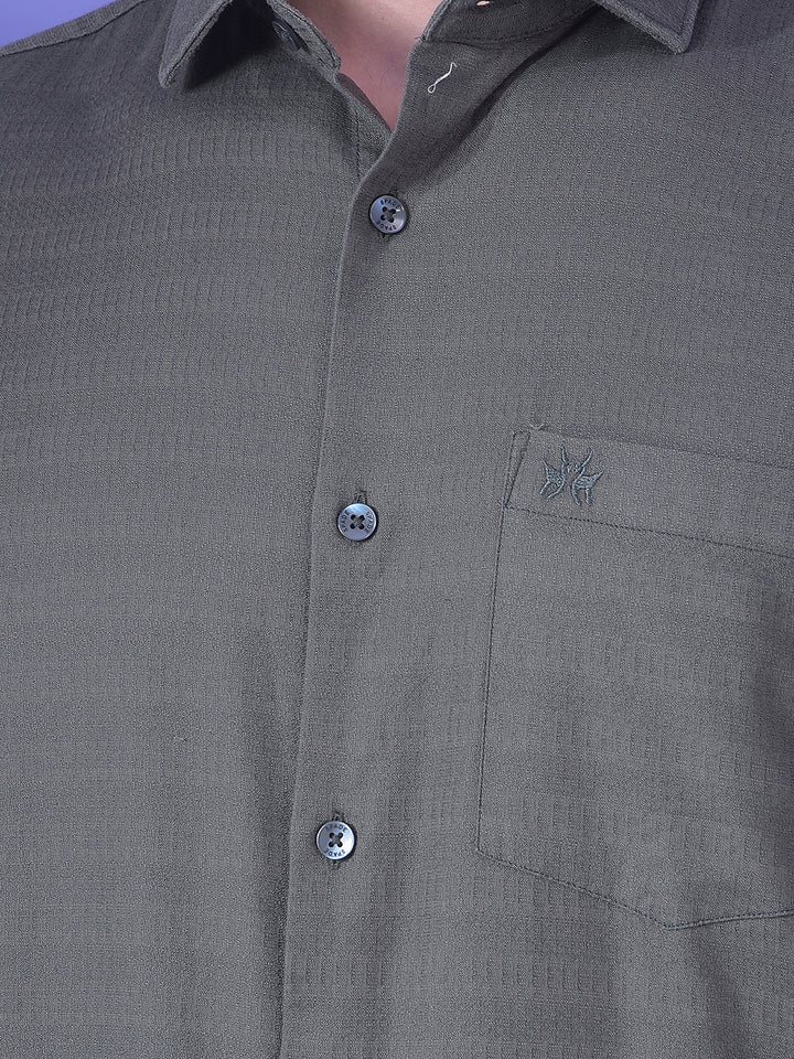 Quest Moss Olive Textured Shirt