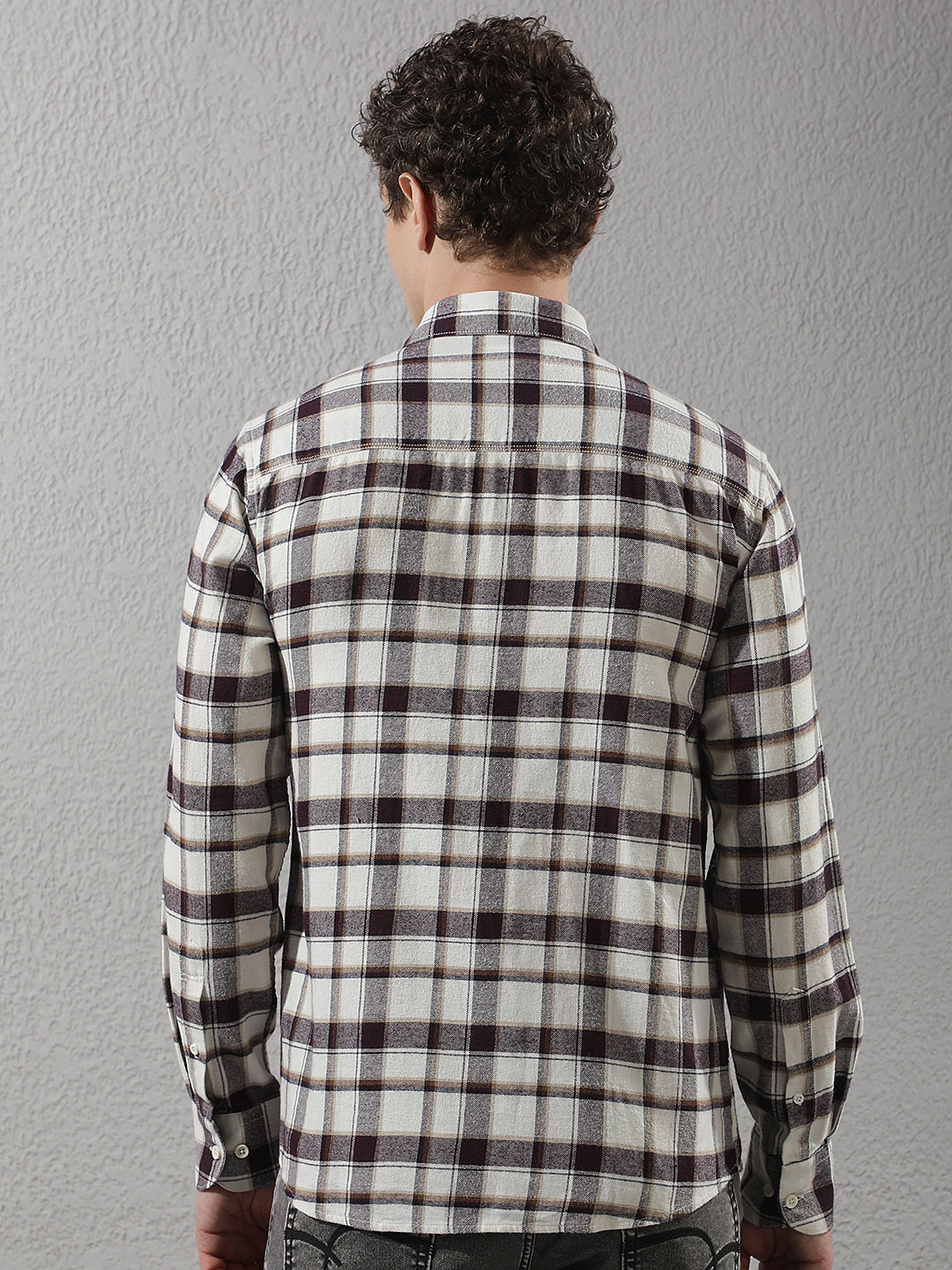 Maroon Checked 100% cotton Shirt
