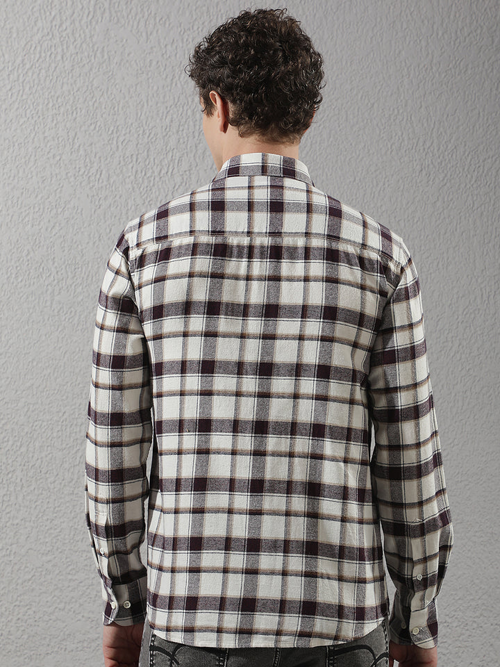 Maroon Checked 100% cotton Shirt