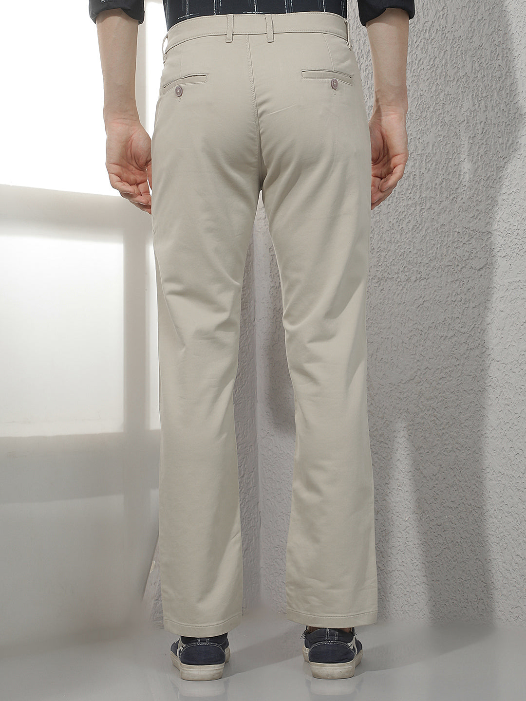 Sleek Milk Cream Straight Trousers